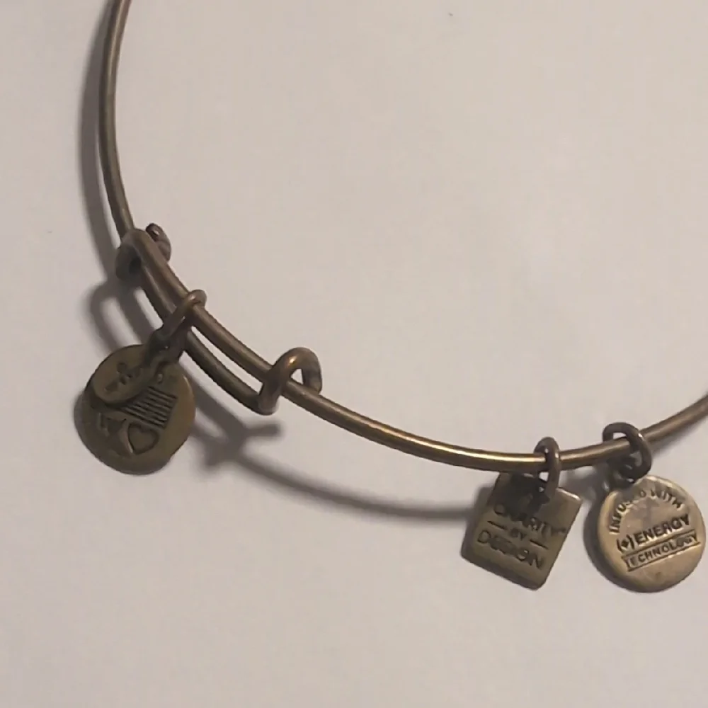 Alex and Ani Gold Expandable Charm Bracelet Made With 🩵 Charm‎ Healing Bracelet